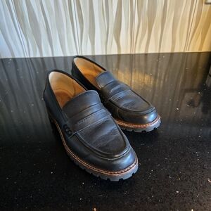 Madewell The Corinne Lugsole Black Leather Loafers